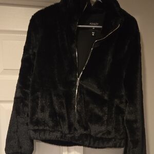 Ashley By 26 International Plush Black Teddy Jacket